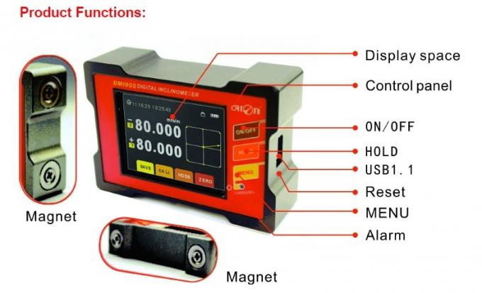 O sensor da inclinação do inclinômetro de Digitas da Duplo-linha central do tela táctil da categoria da indústria com unidades duplas de deg/mm comuta