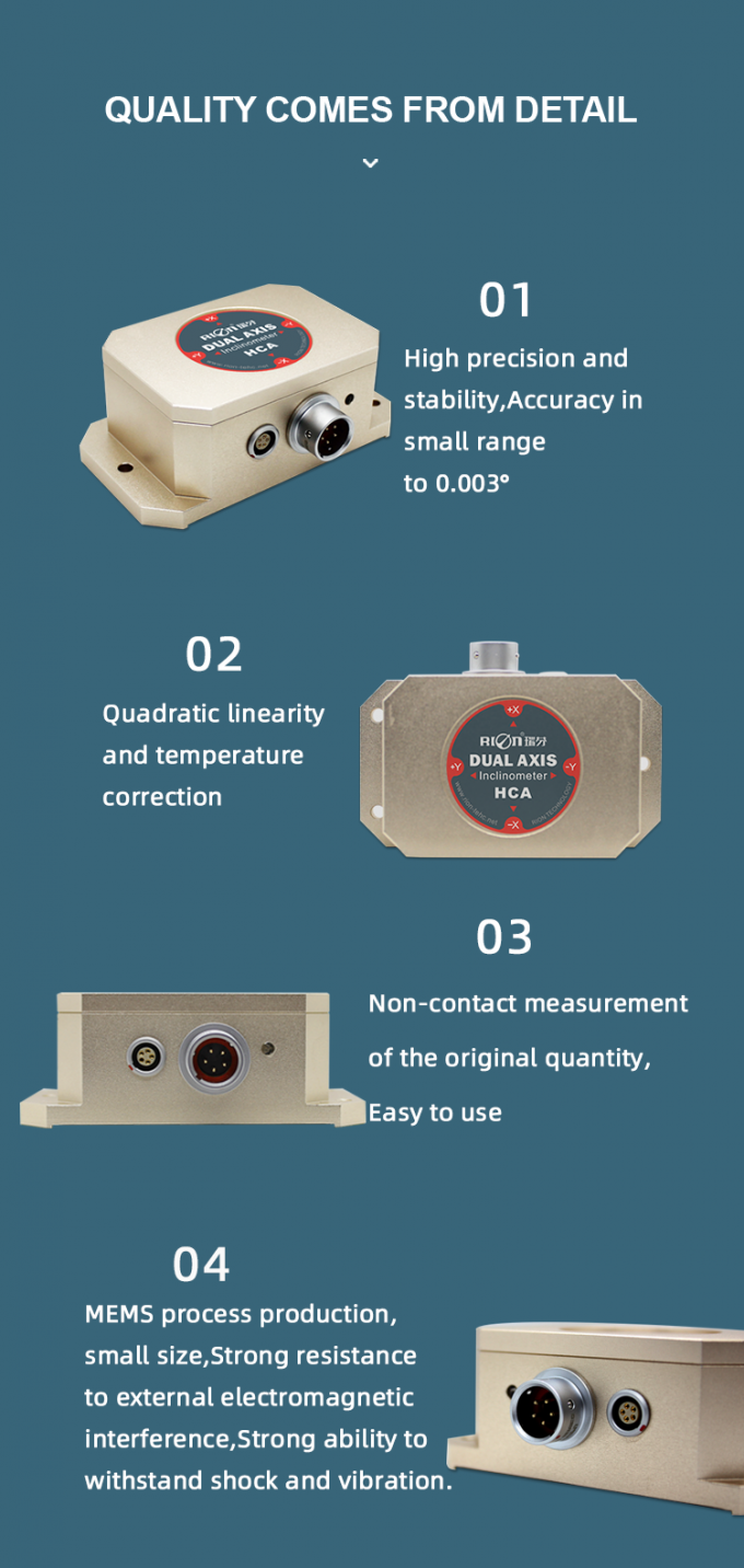 Veículo do coordenador de HCA520T que nivela o sensor altamente exato da inclinação da tensão de MEMS