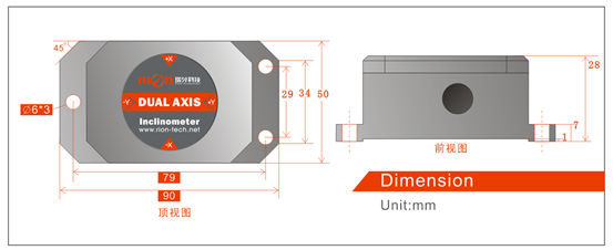 Sensor do inclinômetro do nível da precisão alta, sensor do ângulo de elevador do crescimento, sensor alto do controle do ângulo da frequência da resposta
